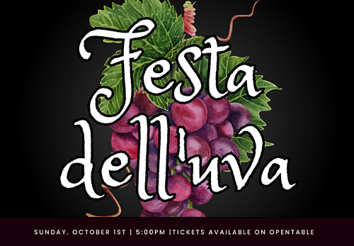 Join us for the Festa Dell’Uva (Grape Festival) at Pricci!